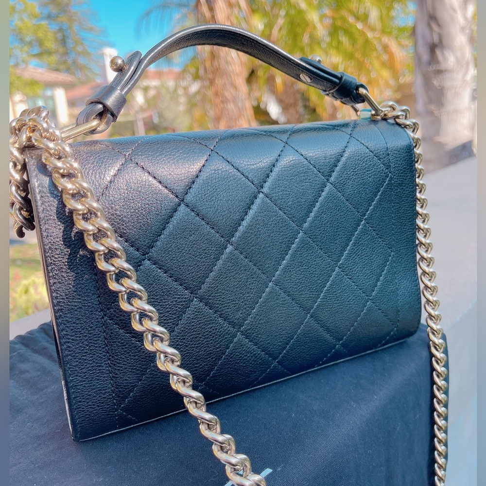 Chanel Flap Bag with Black with soft Handle Crossbody - Picture 2 of 8